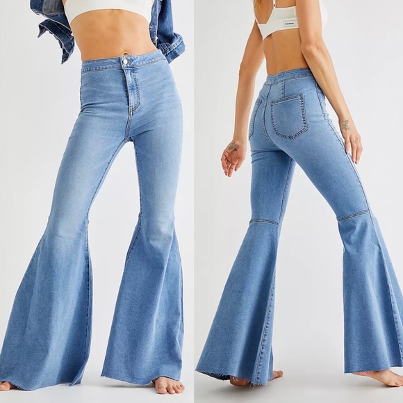 Free People Denim - Free People Just Float On Flare Pant Wide Leg Bell Bottom Jeans